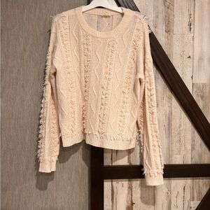 Hem & Thread Beige Cable Knit Sweater
